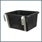 Rubber hook over feed bin