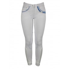 Equileisure Woven White with Royal Stripe Breeches