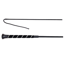 dressage whip black and silver handle