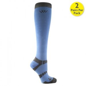 Woof Wear Waffle Knit Bamboo Long Riding Socks Blue/Grey