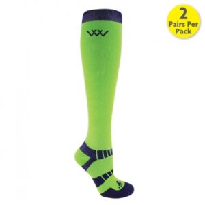 Woof Wear Waffle Knit Bamboo Long Riding Socks Lime/Navy